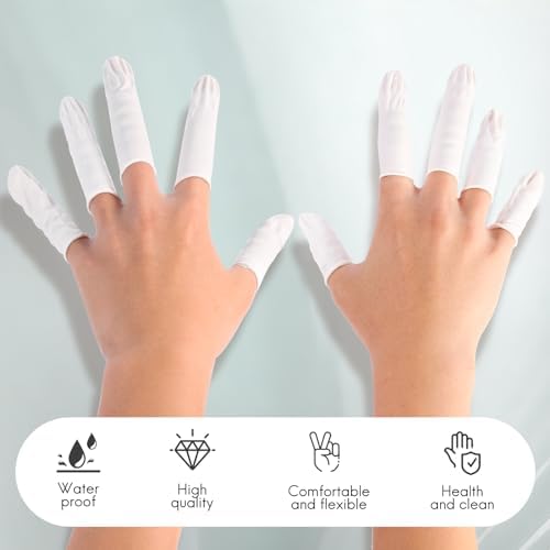 Natural rubber latex finger cots pack for crafting and salon use
