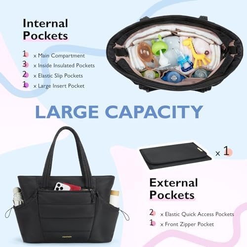 Mommore Diaper Bag interior view highlighting insulated bottle pockets
