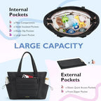 Mommore Diaper Bag interior view highlighting insulated bottle pockets