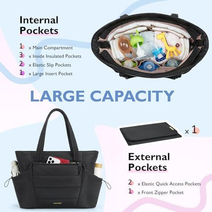 Mommore baby bag with stroller organizer attached