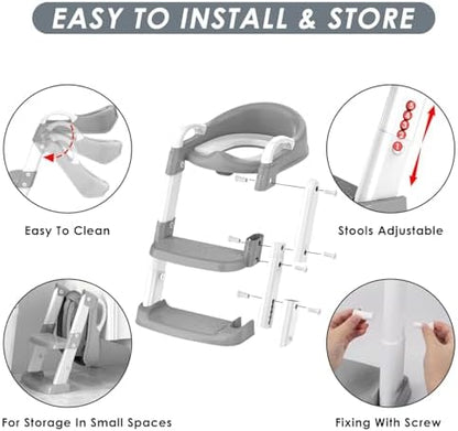 Secure anti-slip pads underneath the base of the imported western toilet trainer.