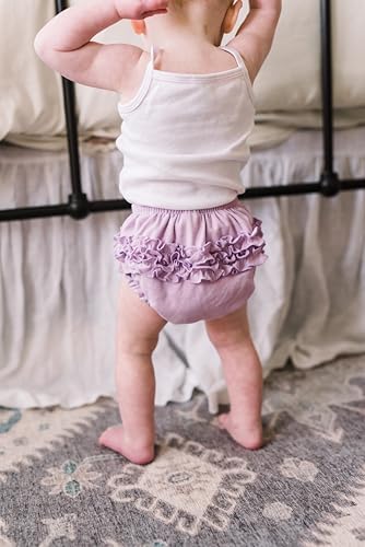Rear view showing ruffle detail on City Threads diaper cover