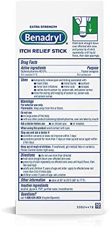 Benadryl 0.47 Fluid Ounce itch relief stick for targeted bug bite treatment
