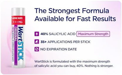 WartStick common wart remover stick showing 0.4 ounce total weight packaging.