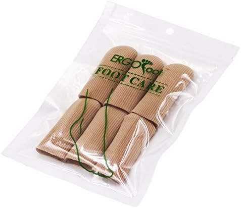 Packaging of ERGOfoot toe caps for authentic USA imported foot care.