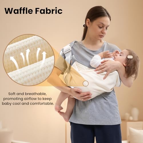 Side profile of the lightweight travel friendly toddler carrier showing the durable polyester fabric.