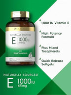 Carlyle Vitamin E bottle showing mixed tocopherols and non-GMO seal