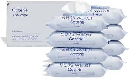 Coterie Baby Wipes, 8 Pack, 448 Count, Unscented Wipes, 99% Purified Water, Plastic-Free & Plant-Derived Fibers, Fragrance Free Hypoallergenic Sensitive Skin Baby Essentials, Clean Ingredients - Image 2