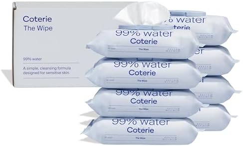 Coterie Baby Wipes, 8 Pack, 448 Count, Unscented Wipes, 99% Purified Water, Plastic-Free & Plant-Derived Fibers, Fragrance Free Hypoallergenic Sensitive Skin Baby Essentials, Clean Ingredients - Image 2