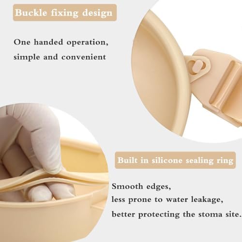 Shanzhinan stoma bath cover highlighting the flexible inner silicone sealing ring for leak prevention.
