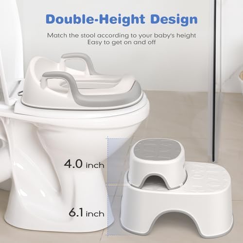 Two piece multi functional child step stool disassembled into two separate steps