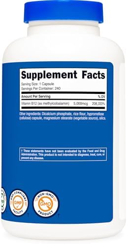 Nutricost third-party tested B12 made in GMP compliant NSF facility
