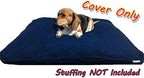 Dogbed4less washable denim pet bed cover reversible side view.