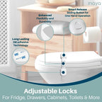 Inaya invisible cabinet locks detail showcasing drill-free installation method.