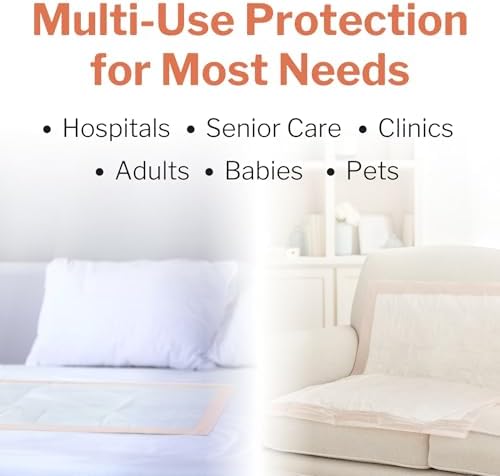 McKesson fluff and polymer heavy duty pee pads stack highlighting thickness