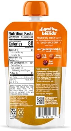 Pack of 16 Happy Baby organic stage 2 baby food pouches