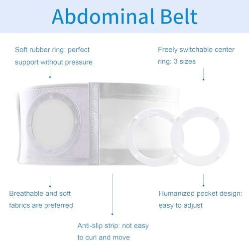 Steawoce abdominal binder featuring adjustable hook and loop closure mechanism.