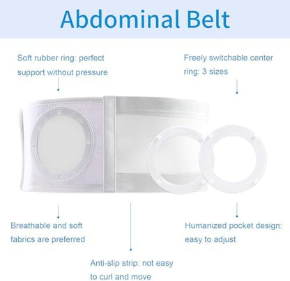 Steawoce abdominal binder featuring adjustable hook and loop closure mechanism.