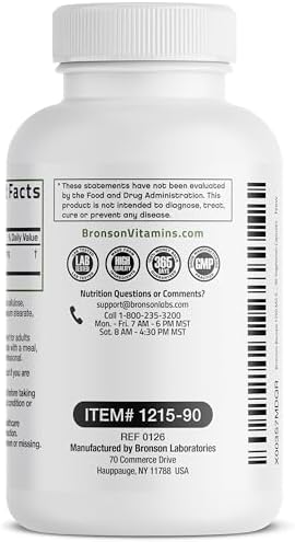 Close up view of the vegetarian capsule formula of Bronson Bacopa herbal supplement.