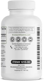 Close up view of the vegetarian capsule formula of Bronson Bacopa herbal supplement.