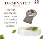 Close up of fine stainless steel teeth on professional lice comb.