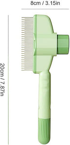 Close-up of stainless steel fine teeth on pet flea comb