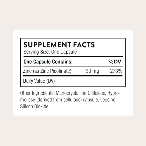 Thorne Zinc Picolinate highly absorbable mineral supplement packaging
