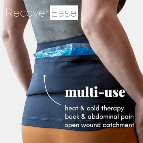 Close-up of the deep spine-to-spine pocket on the RecoverEase post-operative recovery band