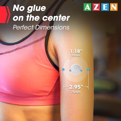 AZEN CGM waterproof clear tape applied securely over an arm glucose monitor.