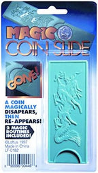 Loftus International Coin Slide Magic Trick packaging showing close-up mechanical pocket prop components