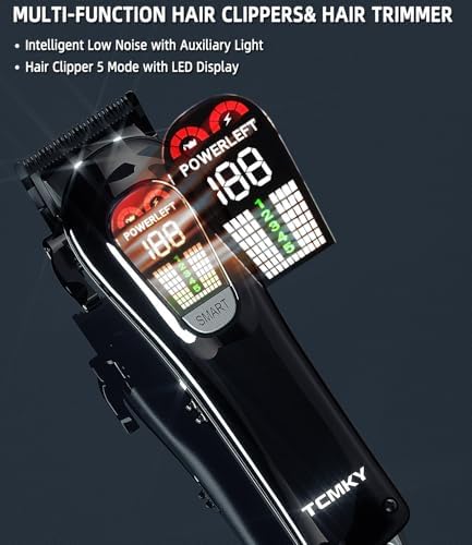 The complete TCMKY professional hair cutting kit packed neatly inside its elegant black product presentation gift box.