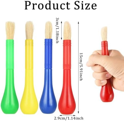 Close up of jumbo children paintbrushes easy grip handles for small hands