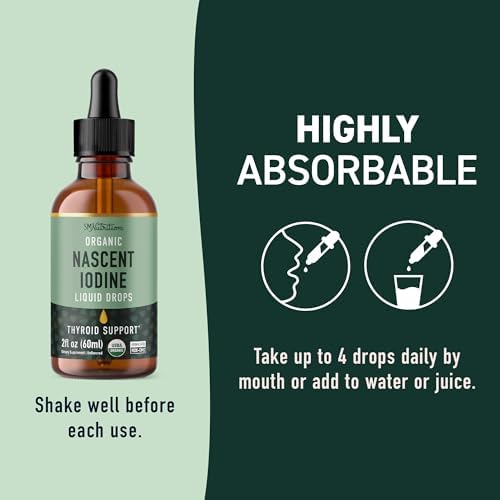 Organic nascent iodine drops supplement packaging and branding