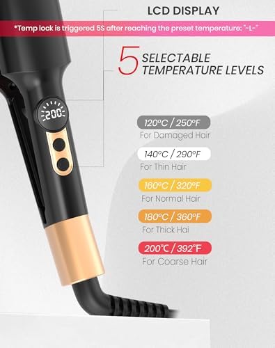 Compact travel dual voltage hair crimper for women with short hair showing the anti-scald safety tip