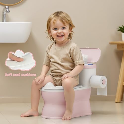 Detachable training seat being used on an adult toilet