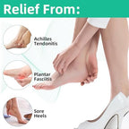 Close up of the adhesive backing on SagaSave heel pads for secure shoe placement.