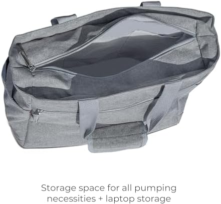 Spectra grey tote bag showing internal pockets and compartments