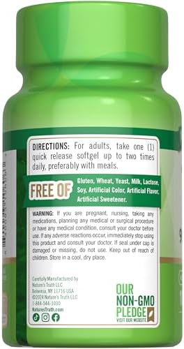 Natures Truth Vitamin E supplement facts label