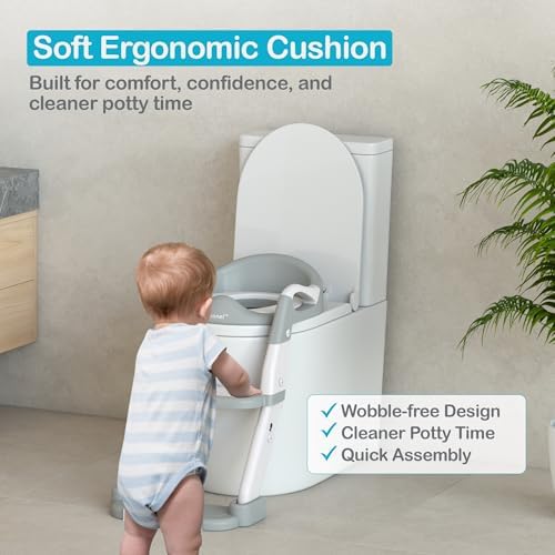 Tivonel adjustable height step stool ladder position on western toilet