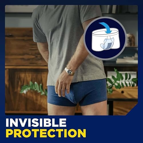 Tena Men imported protective shields showing individual hygienic wrapping detail