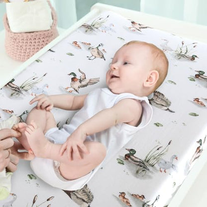 LifeTree imported baby changing pad cover neatly folded displaying the authentic product packaging and print.