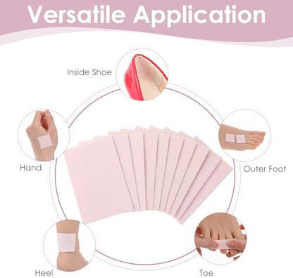 Pack of 50 moleskin sheets showing the portable packaging and size