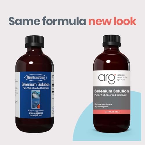 Side view of authentic imported liquid selenium bottle highlighting clear dosage directions and purity details.