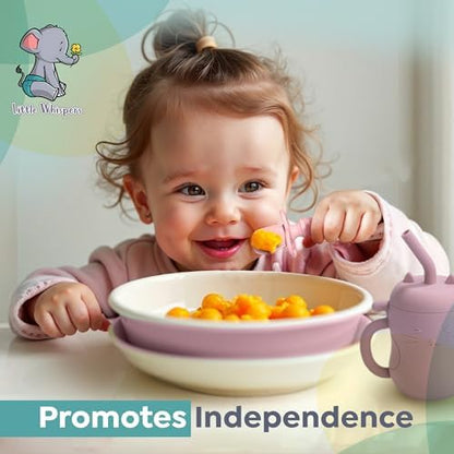 Integrated anti choke guard feature on the Little Whispers silicone infant spoon