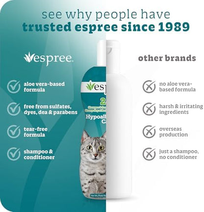 Espree professional cat grooming shampoo twelve ounce bottle