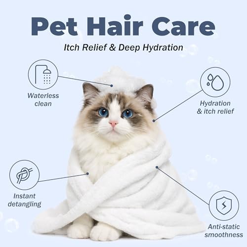 Pal.Being 2-in-1 pet shampoo for dry skin and itch relief with grooming glove