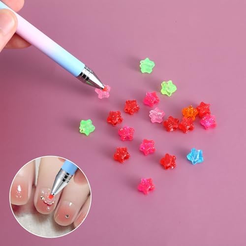 Gradient blue and pink wax pen for nail art application