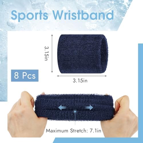 Peasug absorbent cotton wrist sweatbands set