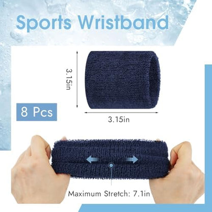 Peasug absorbent cotton wrist sweatbands set