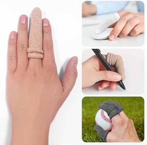 Breathable tubular cotton finger cots demonstrating elasticity and comfortable stretch.